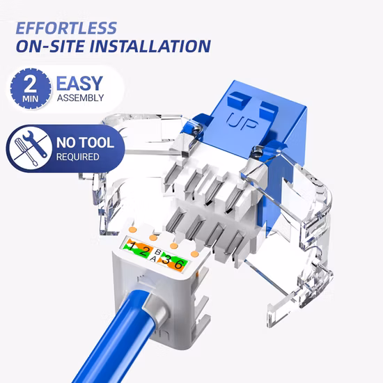 OEM-Ethernet-Modul, CAT6A-Buchse, 180-Grad-Werkzeugloser UTP-Keystone-Jack, Modular-Jack