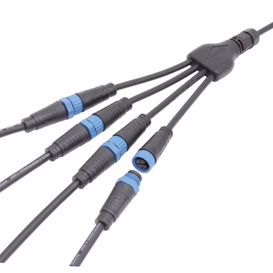 M16 wasserdichtes Kabel 2-poliger Y-Splitter-Klinkenadapterstecker IP65 für LED-Streifen-Lichtanschluss